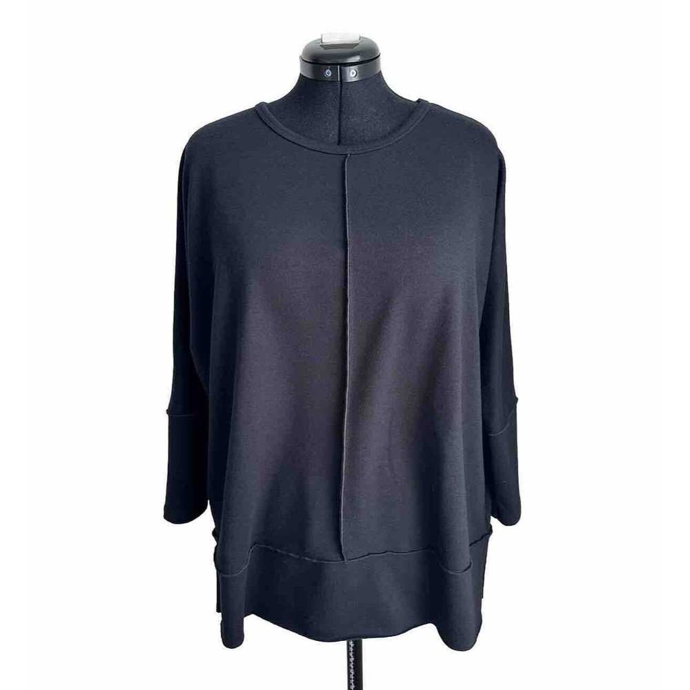 Spanx Black Perfect Length Dolman Top Crewneck Sweatshirt Size Medium M